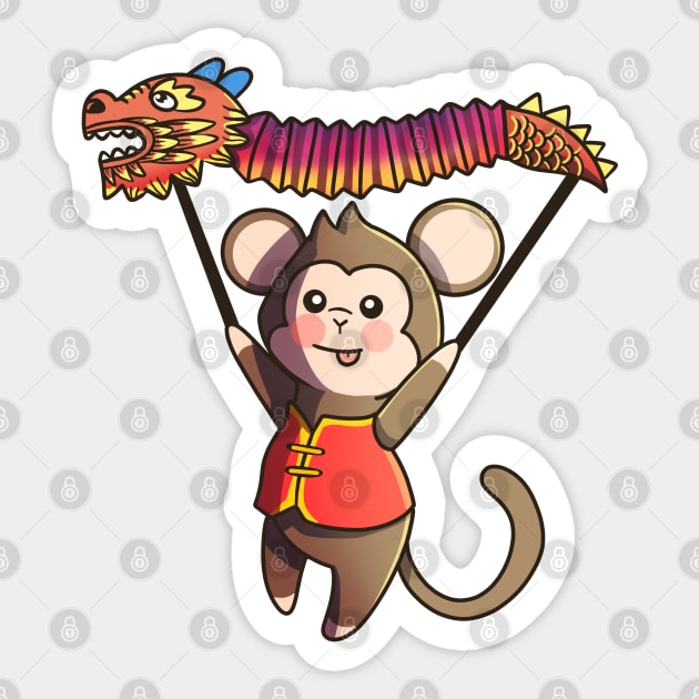 Chinese Zodiac - Monkey Sticker by Griffywings